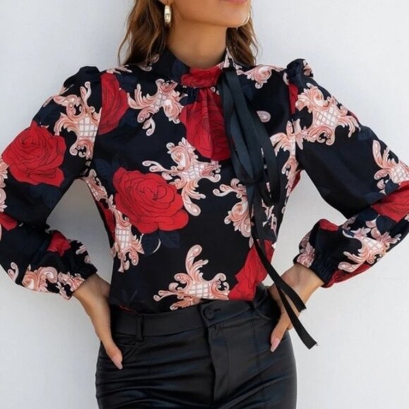 Floral print long sleeve top - Picture 6 of 6
